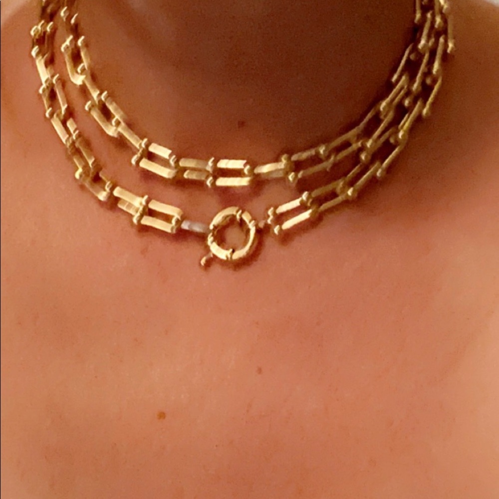 SOLD 14K Gold Filled U Link Double Chain Necklace